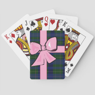 Jeu De Cartes Plaid with pink bow gift wrap theme playing cards
