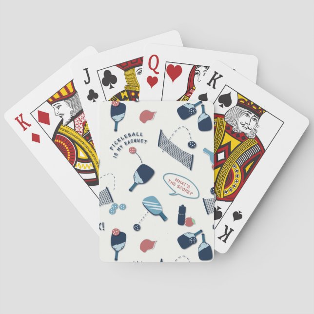 Jeu De Cartes Plaisir, Pickleball Sportif Cartes De Jeu (dos)