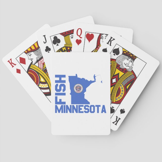 Jeu De Cartes Plan de l'État du Minnesota de Poisson (dos)