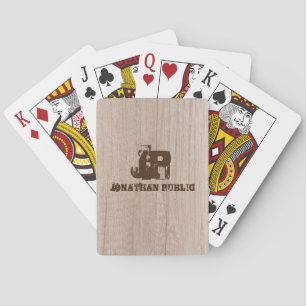 Jeu De Cartes Planche en bois Look Monogramme Modèle personnalis