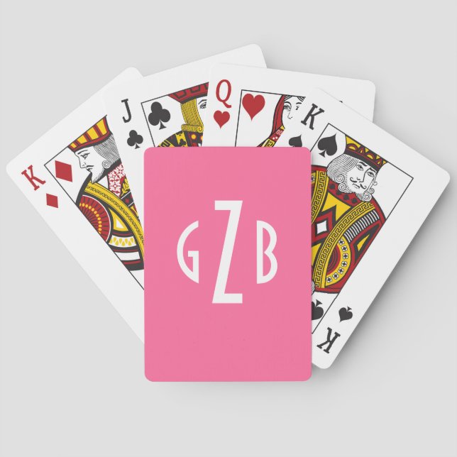 Jeu De Cartes Planche personnalisée de cartes de jeu monogrammes (dos)