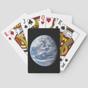 Jeu De Cartes Planète Terre Prise Par L'Équipage Apollo 11.