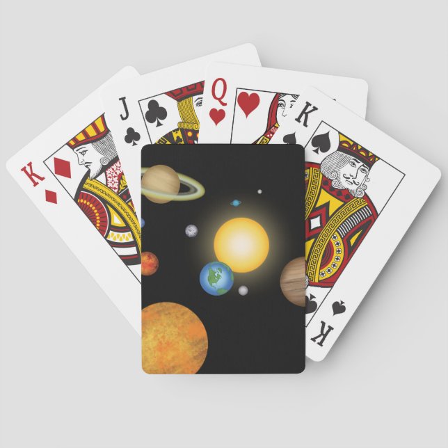 Jeu De Cartes Planètes du système solaire dans l'espace profond  (dos)