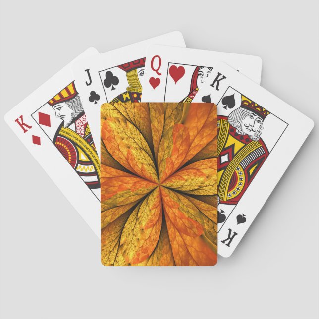 Jeu De Cartes Plante d'automne, Abstrait moderne Fractal Art Lea (dos)