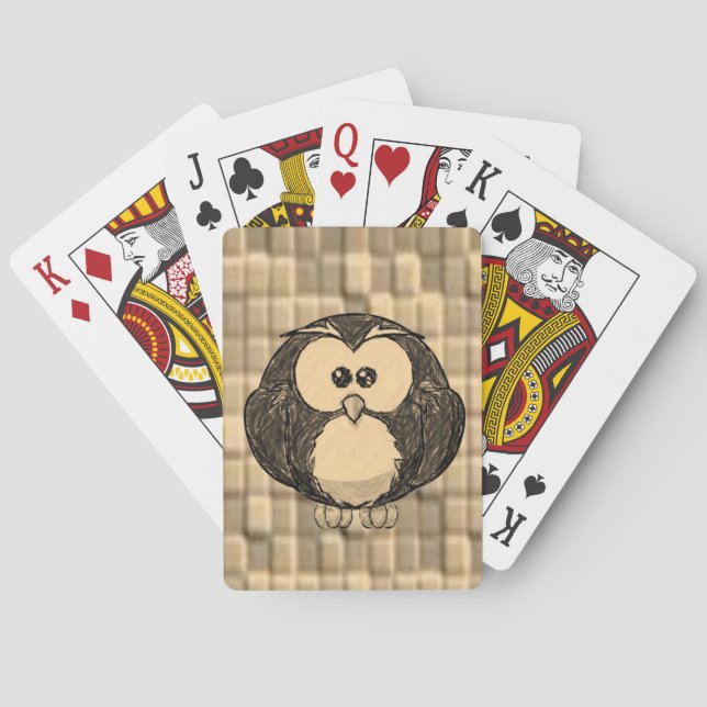 Jeu De Cartes Plaque de cartes de jeu de hibou (dos)