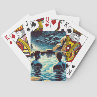 Jeu De Cartes Plaque de cartes - Jeunes hommes en onsen