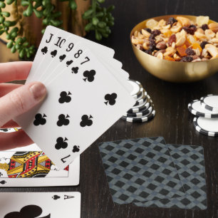 Jeu De Cartes Plaqué rustique avec ton gris et tissu velouté
