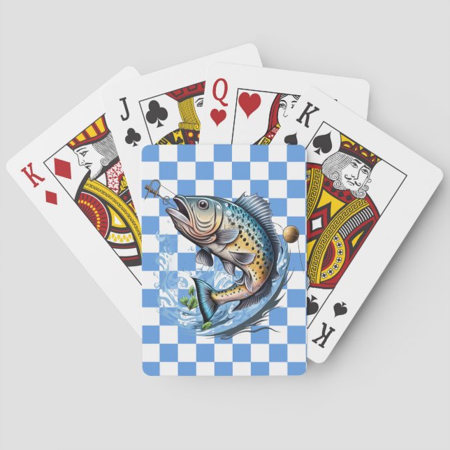 Jeu De Cartes Plat bleu pêche (dos)