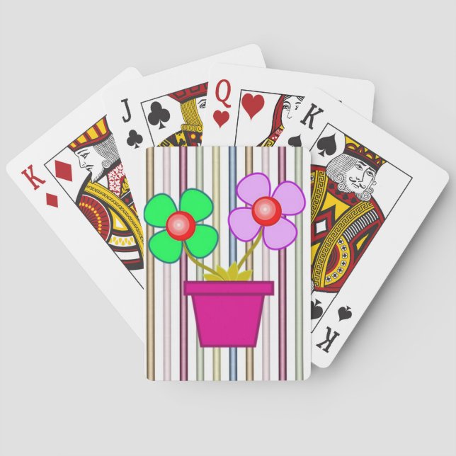 Jeu De Cartes Plateau de cartes de jeu floral (dos)
