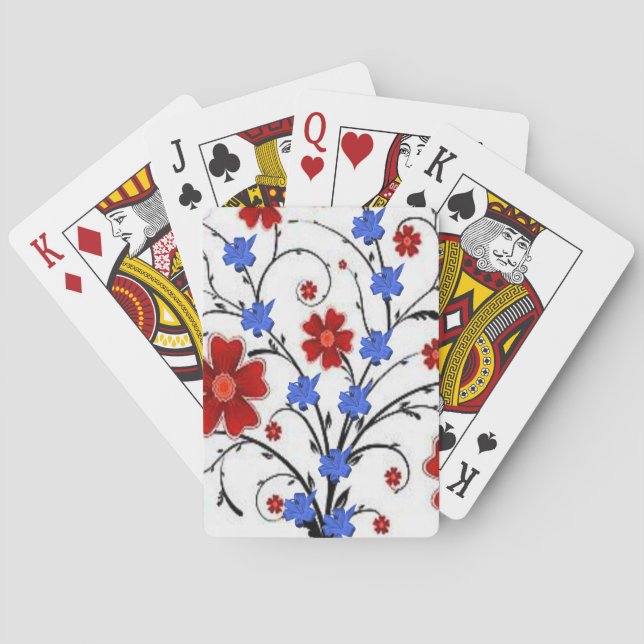 Jeu De Cartes Plateau de cartes de jeu floral (dos)