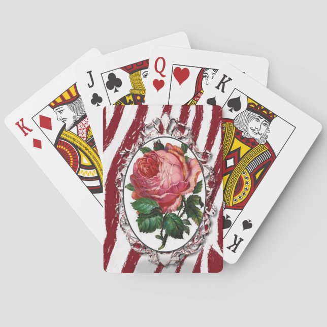 Jeu De Cartes Plateau de cartes de jeu floral (dos)