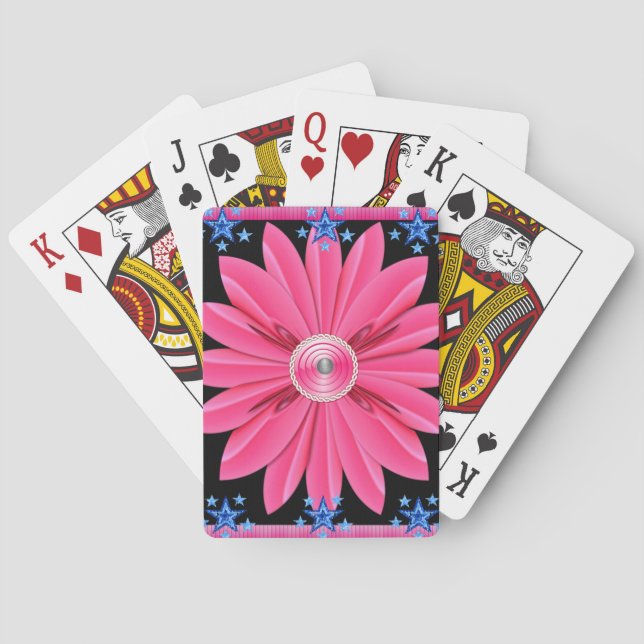 Jeu De Cartes Plateau de cartes de jeu floral (dos)