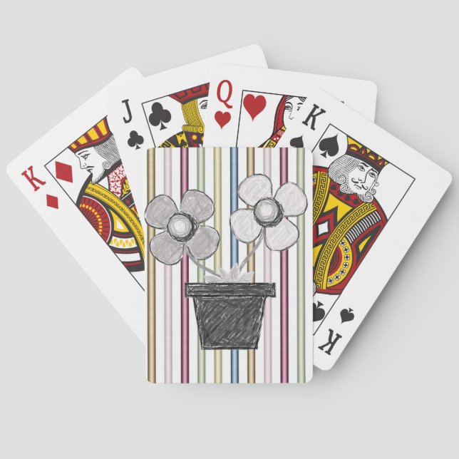 Jeu De Cartes Plateau de cartes de jeu floral (dos)