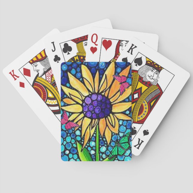 Jeu De Cartes Plateau de cartes de jeu floral (dos)