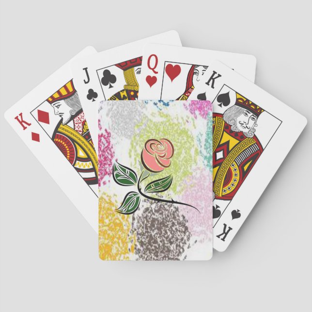 Jeu De Cartes Plateau de cartes de jeu floral (dos)