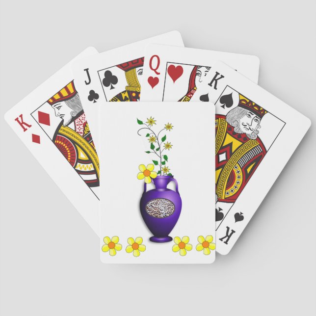 Jeu De Cartes Plateau de cartes de jeu floral (dos)