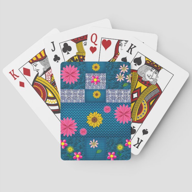Jeu De Cartes Plateau de cartes de jeu floral (dos)