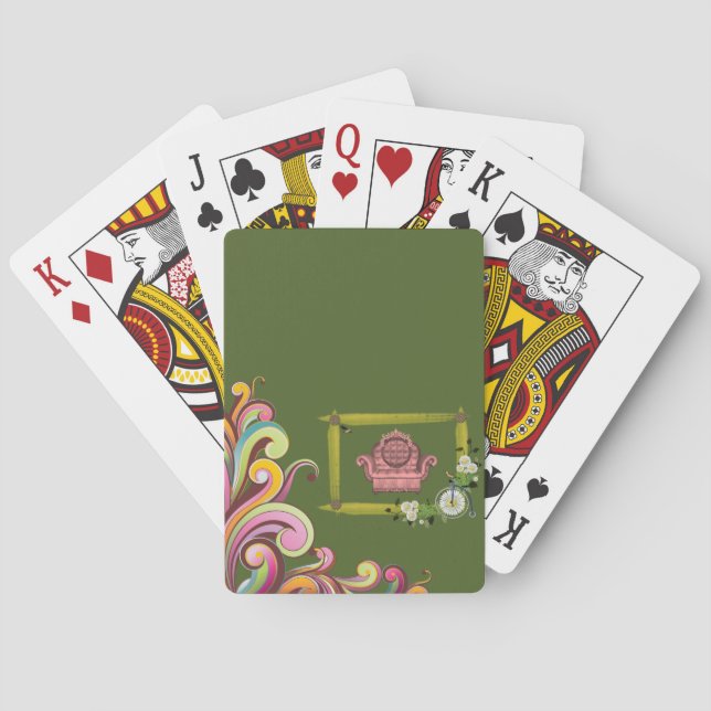 Jeu De Cartes Plateau de cartes de jeu floral (dos)