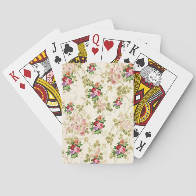 Jeu De Cartes Plateau de cartes de jeu floral (dos)