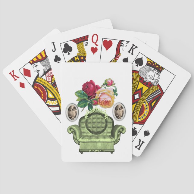 Jeu De Cartes Plateau de cartes de jeu floral (dos)