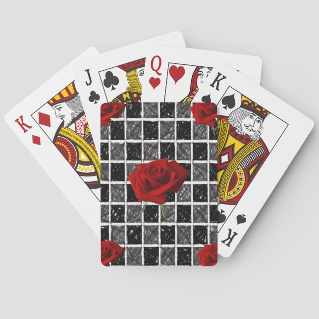 Jeu De Cartes Plateau de cartes de jeu floral (dos)