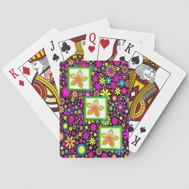 Jeu De Cartes Plateau de cartes de jeu floral (dos)