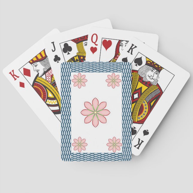 Jeu De Cartes Plateau de cartes de jeu floral (dos)