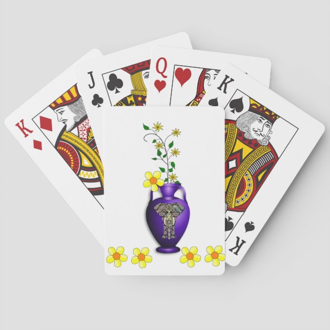 Jeu De Cartes Plateau de cartes de jeu floral (dos)