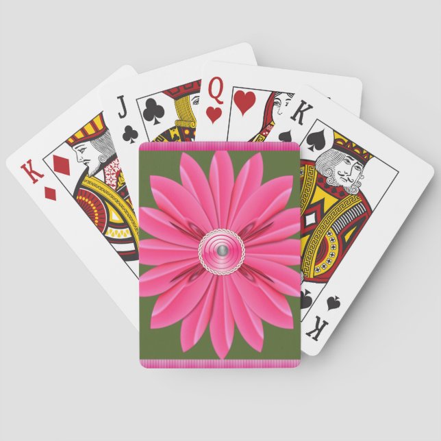 Jeu De Cartes Plateau de cartes de jeu floral (dos)