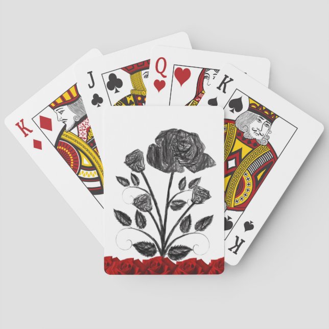 Jeu De Cartes Plateau de cartes de jeu floral (dos)