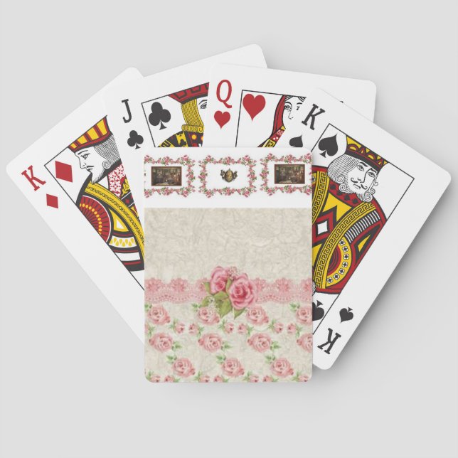 Jeu De Cartes Plateau de cartes de jeu floral (dos)