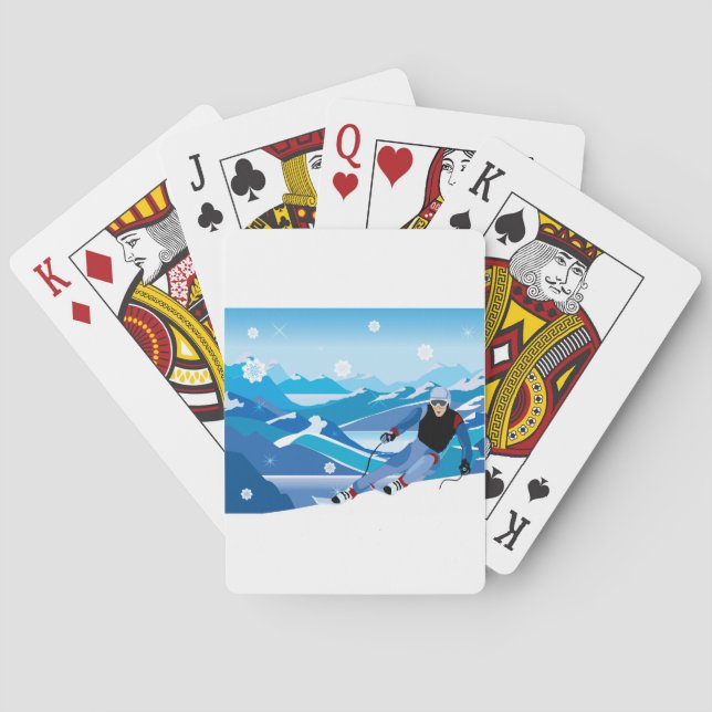 Jeu De Cartes Players de ski alpin (dos)