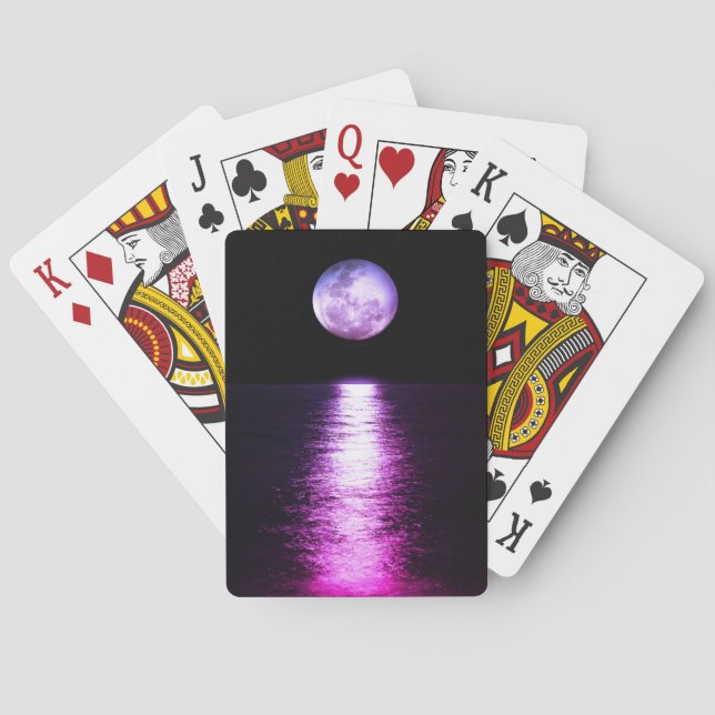 Jeu De Cartes Pleine lune reflet violet (dos)