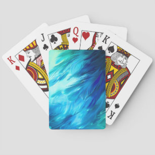 Jeu De Cartes Plume Abstraite Bleu Vert
