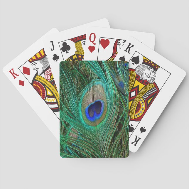 Jeu De Cartes Plume bleue indienne de paon (dos)