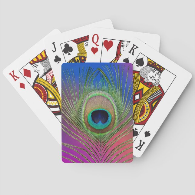 Jeu De Cartes Plume de la queue d'un paon (dos)