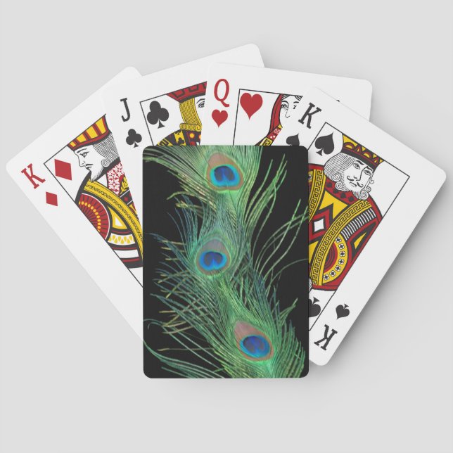 Jeu De Cartes Plumes vertes avec noir (dos)