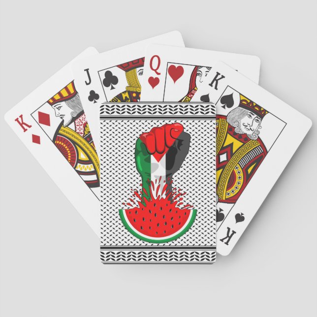 Jeu De Cartes Poing de résistance palestinienne sur le symbole d (dos)