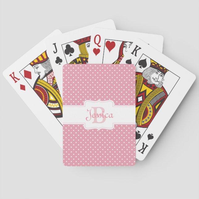 Jeu De Cartes Point Polka rose personnalisé (dos)