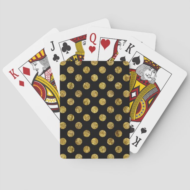 Jeu De Cartes Points fascinants et noirs d'or chic (dos)