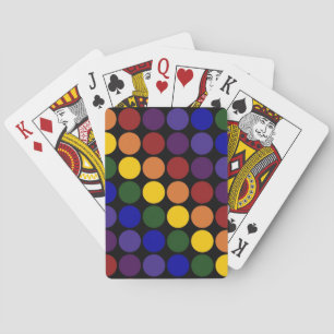Jeu De Cartes Pois arc-en-ciel en noir