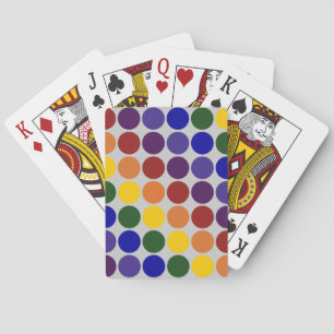 Jeu De Cartes Pois arc-en-ciel sur gris