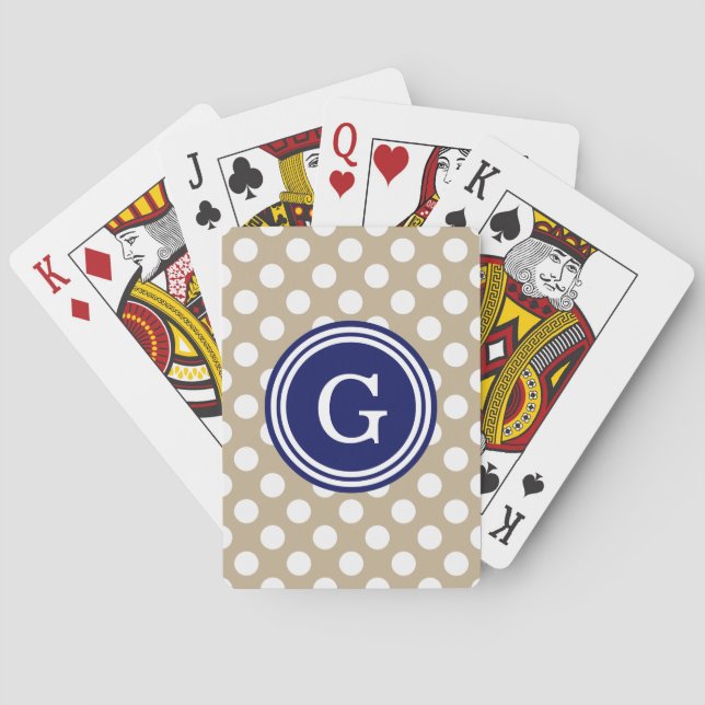Jeu De Cartes Pois blancs de la marine kaki 1IR (dos)
