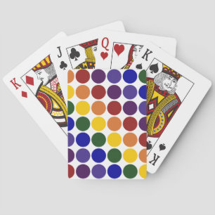 Jeu De Cartes Pois d'arc-en-ciel sur le blanc