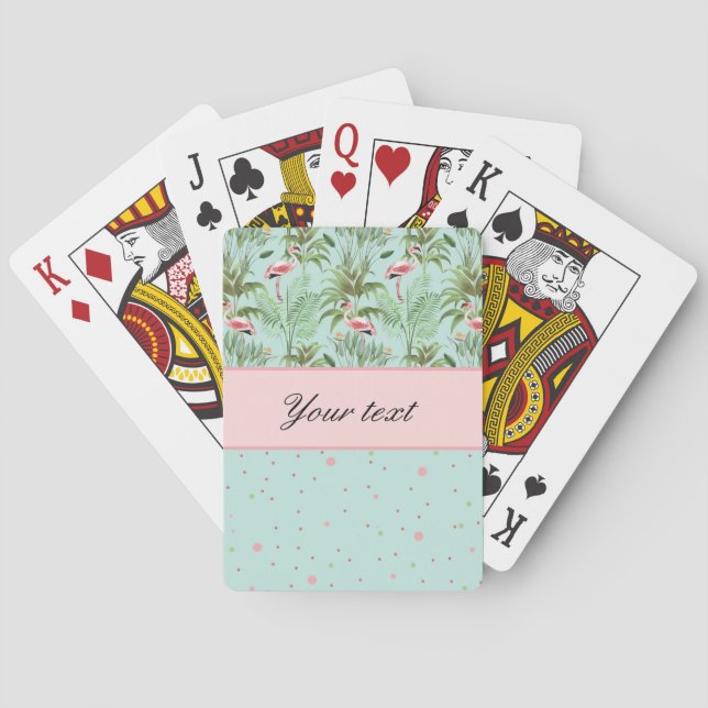 Jeu De Cartes Pois rose de Flamants roses (dos)