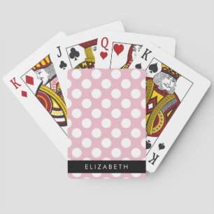 Jeu De Cartes Pois roses, Motif Pointe Polka, Votre Nom