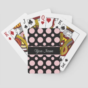 Jeu De Cartes Pois roses sur Arrière - plan noir