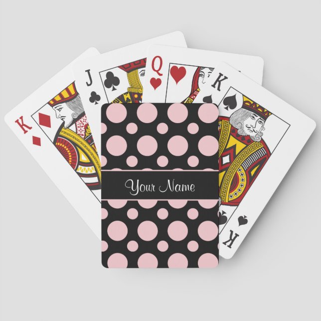 Jeu De Cartes Pois roses sur Arrière - plan noir (dos)