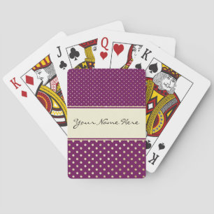 Jeu De Cartes Pois scintillant d'or sur le pourpre de fantaisie