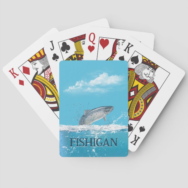Jeu De Cartes Poisson Dans L'Eau Au Michigan (dos)